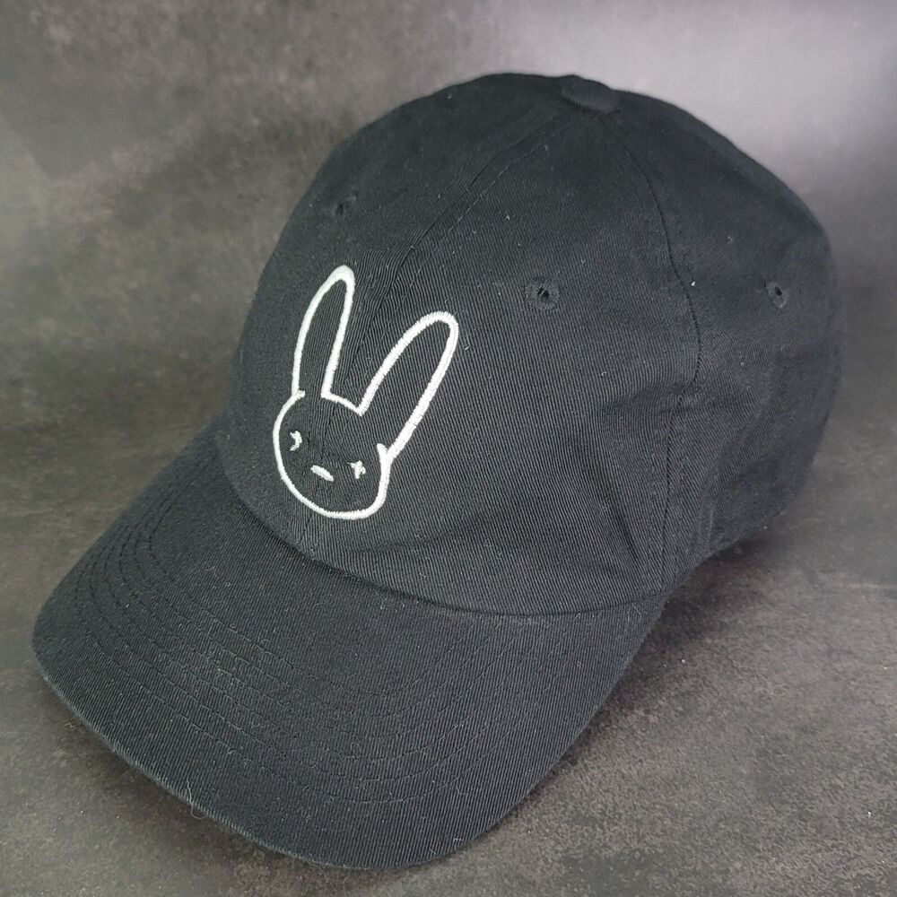 Bad Bunny Merch Black Strap-back Hat Baseball Cap Logo Unisex Reggaeton Fan Gift